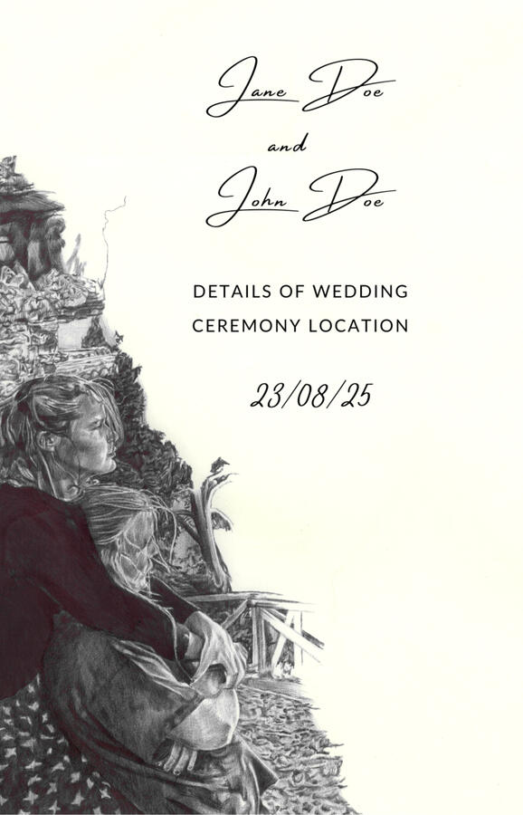 Couples portrait used in wedding invitation