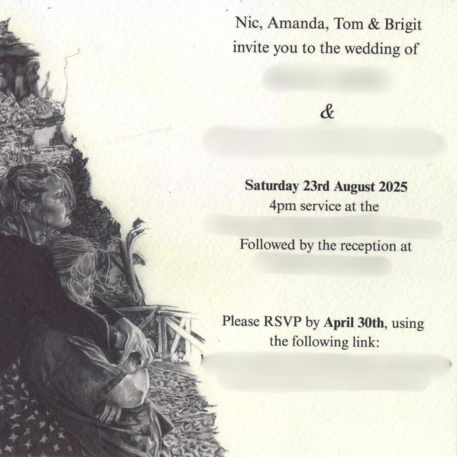 Couples portrait used in wedding invitation