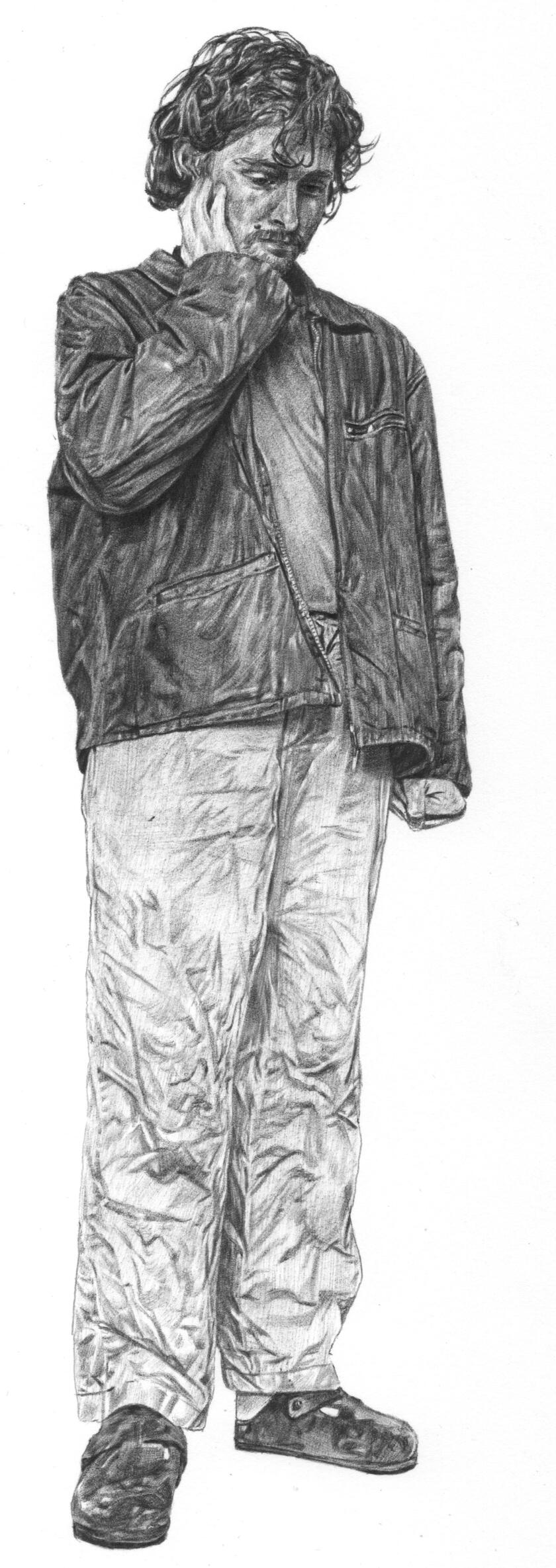 Daniel Badger Art Self Portrait in Biro